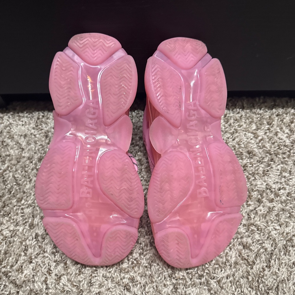 Fabric Mesh Clear Sole Womens Triple S Sneakers 37 Pink - Picture 4 of 4